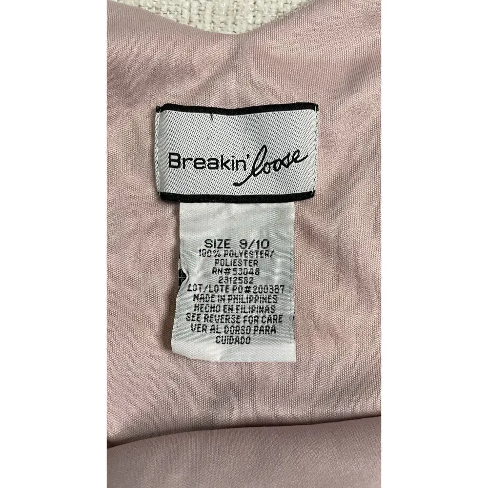 Breakin' Loose Y2K 90s Floral Ruffle V-Neck Asymetrical Midi Dress Pink Sz 9/10 - Picture 13 of 15